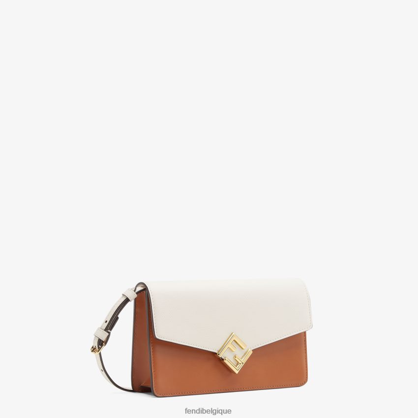 accessoires Fendi portefeuille bicolore en cuir et camélia multicolore femmes 8X8J2J1437 Fendi Lunette De Soleil