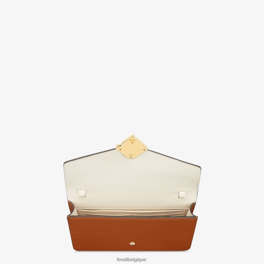 accessoires Fendi portefeuille bicolore en cuir et camélia multicolore femmes 8X8J2J1437 Fendi Lunette De Soleil