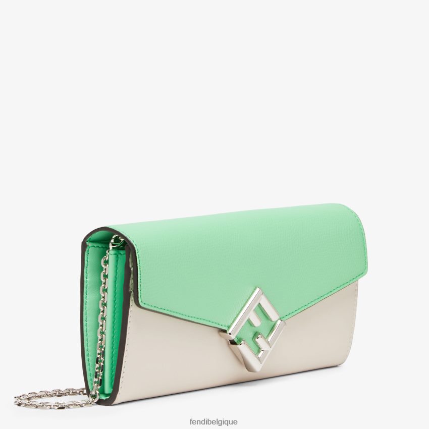 accessoires Fendi portefeuille bicolore et cuir blanc femmes 8X8J2J1463 Fendi Belgique