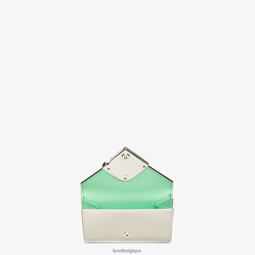 accessoires Fendi portefeuille bicolore et cuir blanc femmes 8X8J2J1466 Fendi Belgique