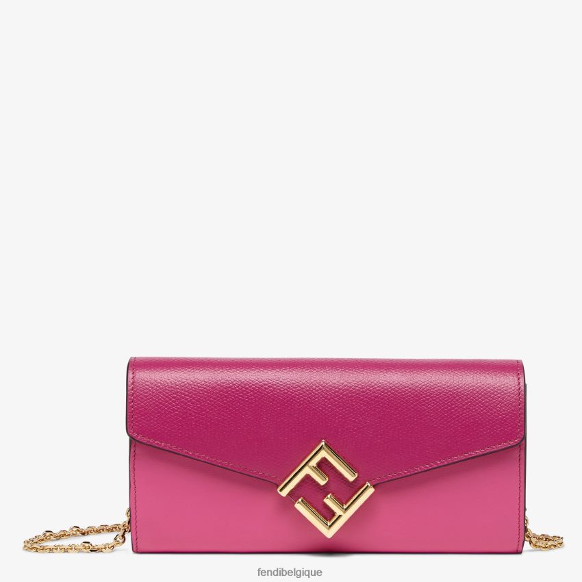 accessoires Fendi portefeuille bicolore fuchsia et cuir beige femmes 8X8J2J1406 Fendi Belgique