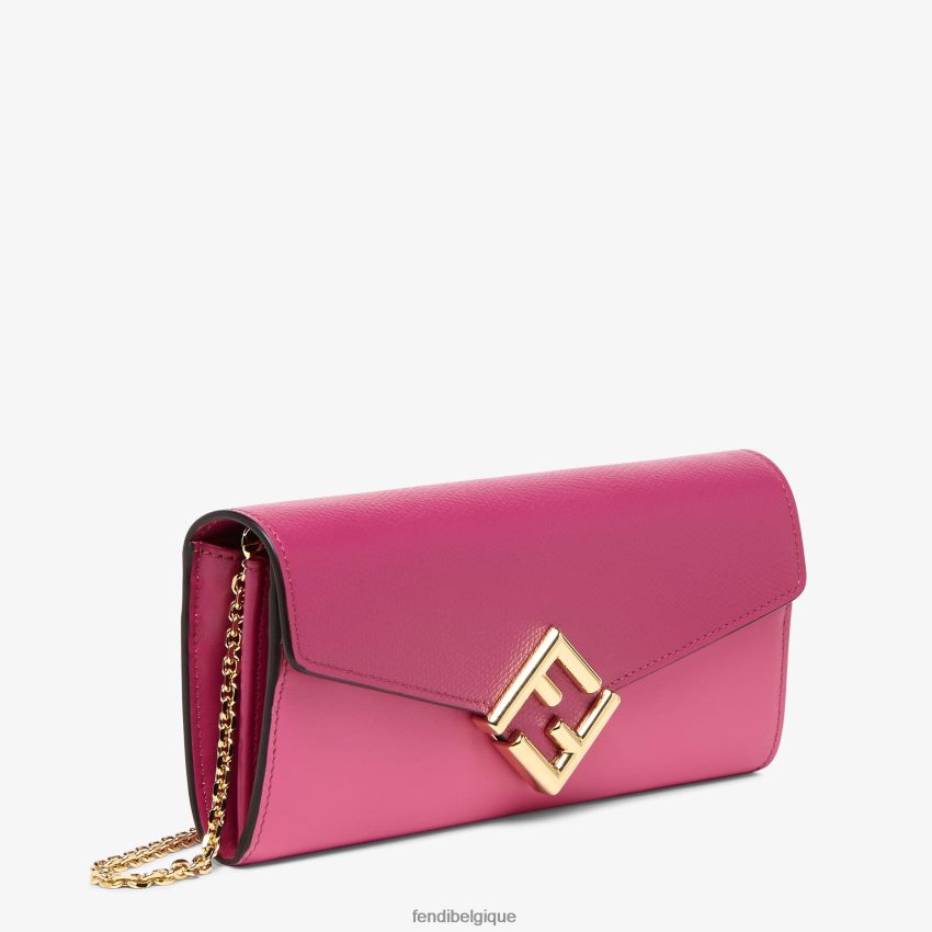accessoires Fendi portefeuille bicolore fuchsia et cuir beige femmes 8X8J2J1406 Fendi Belgique