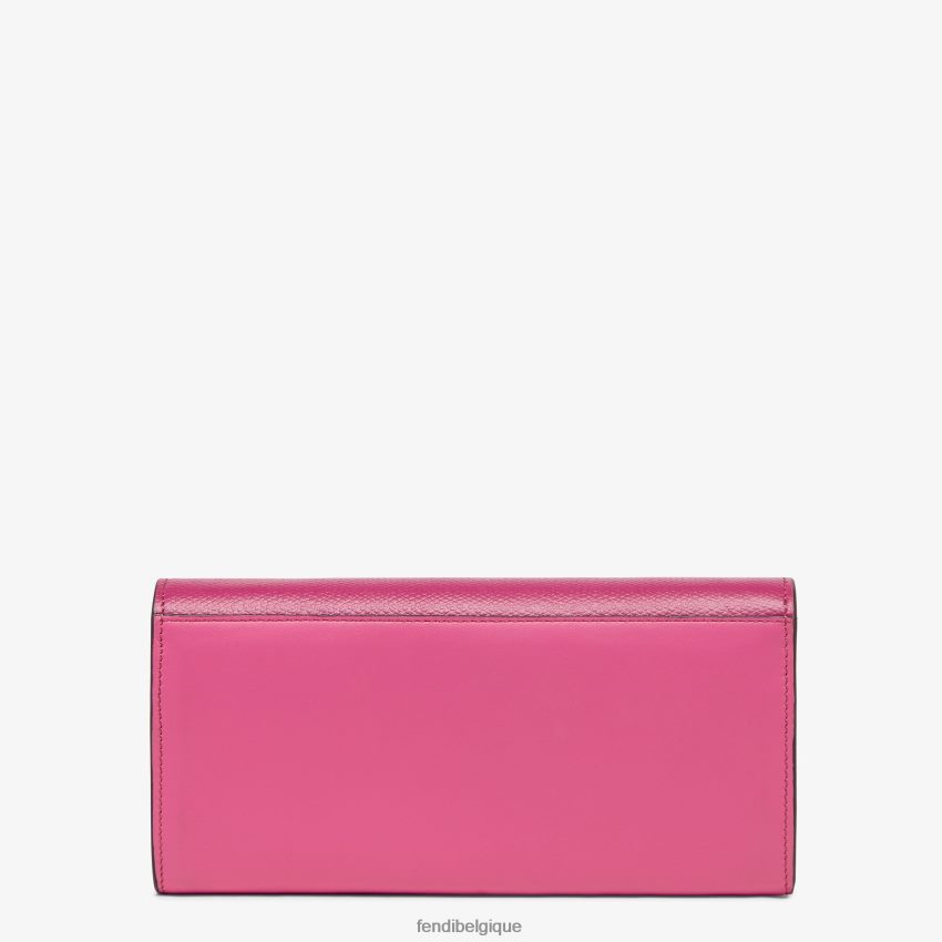 accessoires Fendi portefeuille bicolore fuchsia et cuir beige femmes 8X8J2J1406 Fendi Belgique