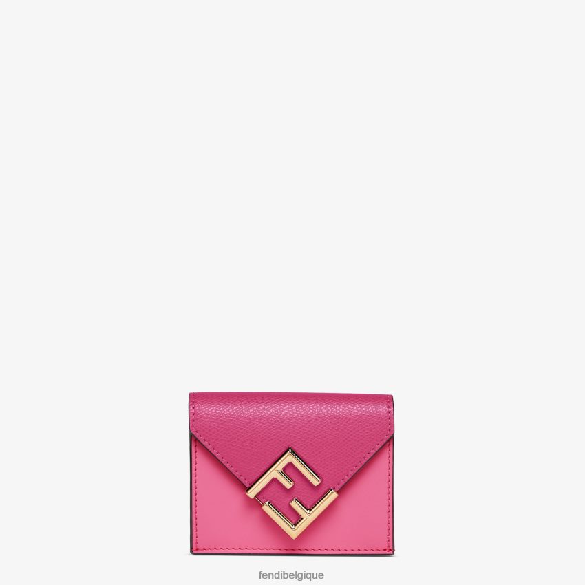 accessoires Fendi portefeuille bicolore fuchsia et cuir beige femmes 8X8J2J1407 Fendi Lunette De Soleil