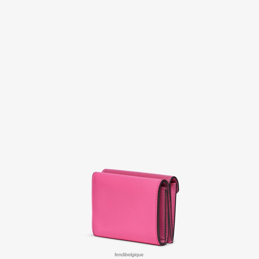 accessoires Fendi portefeuille bicolore fuchsia et cuir beige femmes 8X8J2J1407 Fendi Lunette De Soleil