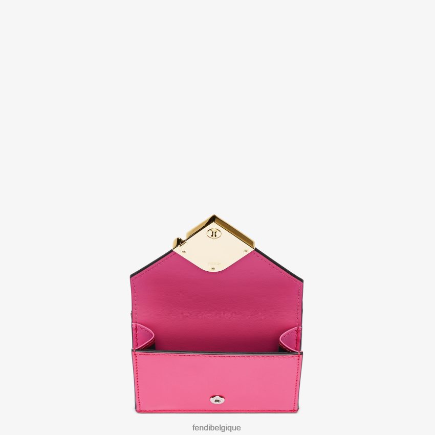 accessoires Fendi portefeuille bicolore fuchsia et cuir beige femmes 8X8J2J1407 Fendi Lunette De Soleil