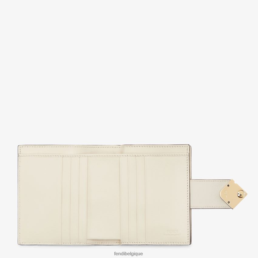 accessoires Fendi portefeuille compact en cuir bicolore et camélia multicolore femmes 8X8J2J1438 Fendi Sac