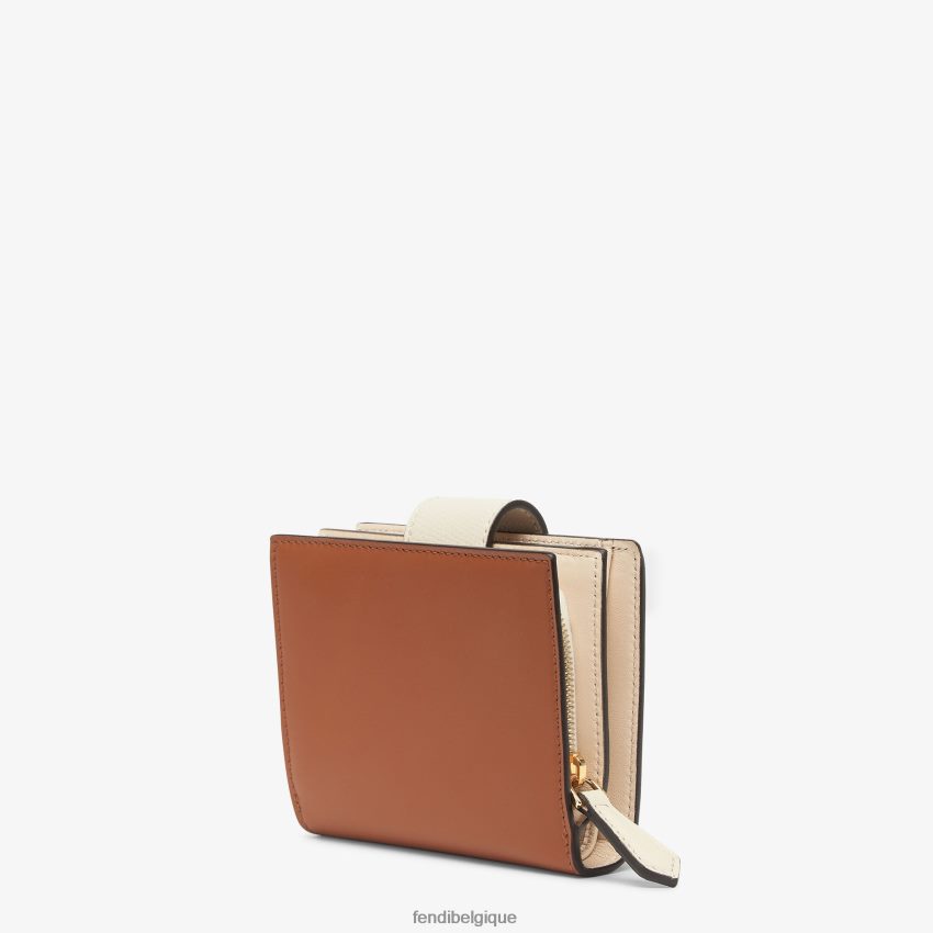 accessoires Fendi portefeuille compact en cuir bicolore et camélia multicolore femmes 8X8J2J1438 Fendi Sac