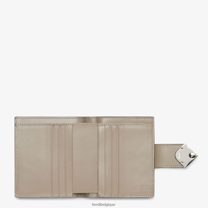 accessoires Fendi portefeuille compact en cuir bicolore et tourterelle rose femmes 8X8J2J1468 Fendi Sac