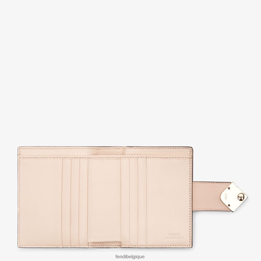 accessoires Fendi portefeuille compact en cuir et colombe bicolore multicolore femmes 8X8J2J1458 Fendi Lunette De Soleil