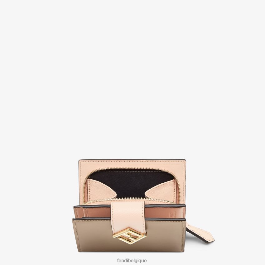 accessoires Fendi portefeuille compact en cuir et colombe bicolore multicolore femmes 8X8J2J1458 Fendi Lunette De Soleil