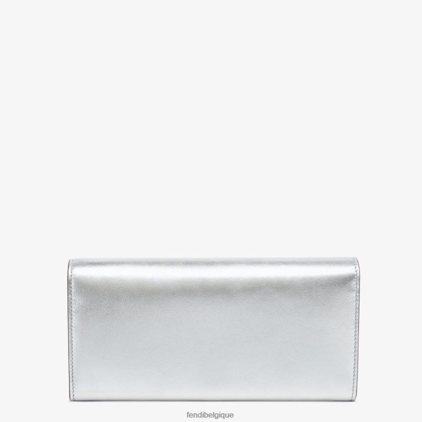 accessoires Fendi portefeuille continental en cuir avec chaîne argent femmes 8X8J2J1440 Fendi Lunette De Soleil