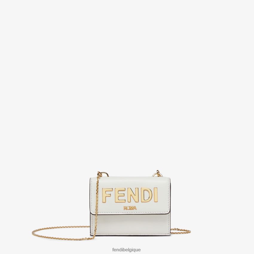 accessoires Fendi portefeuille en cuir Roma blanc femmes 8X8J2J1537 Fendi Sac