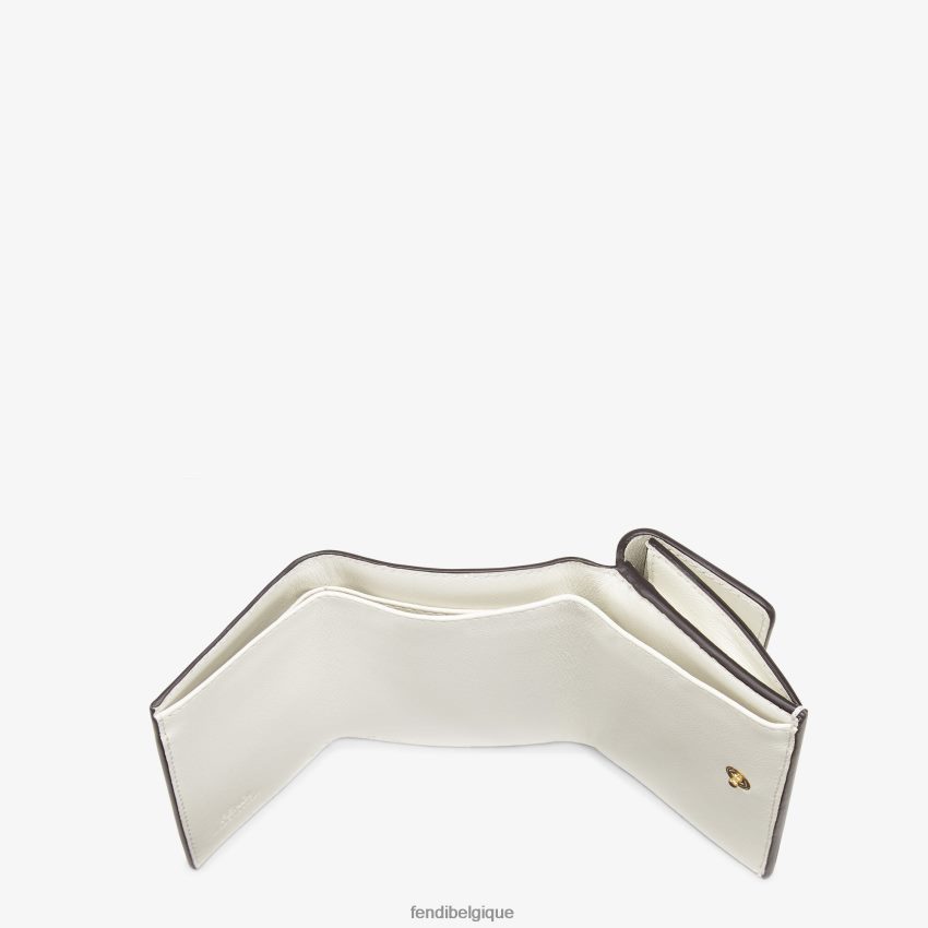 accessoires Fendi portefeuille en cuir Roma blanc femmes 8X8J2J1537 Fendi Sac