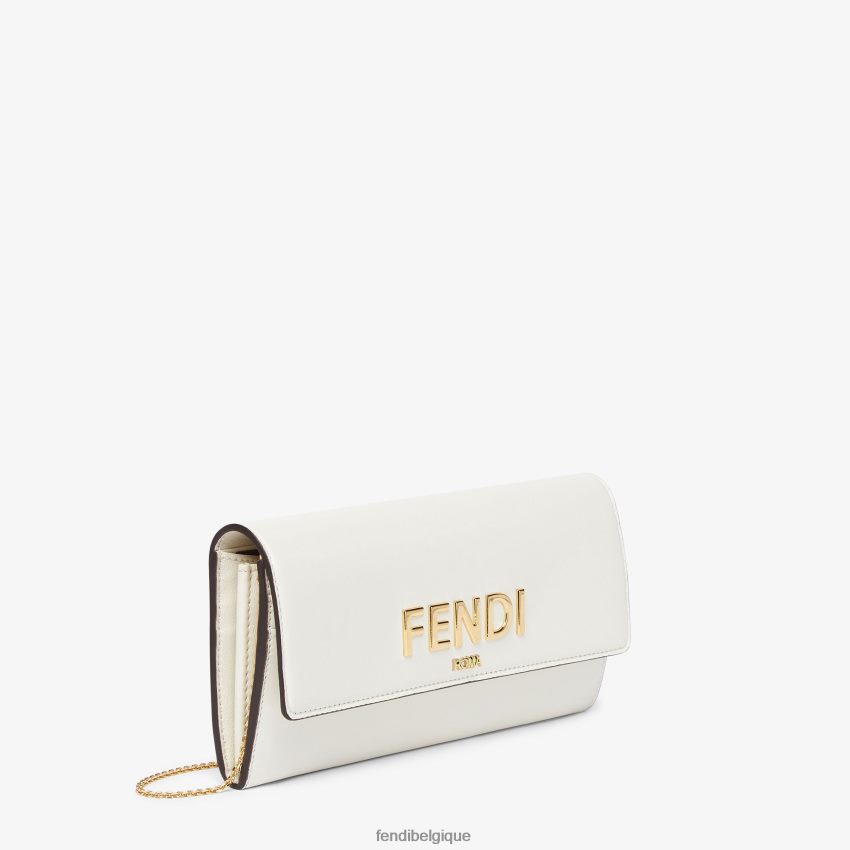 accessoires Fendi portefeuille en cuir Roma blanc femmes 8X8J2J1540 Fendi Sac