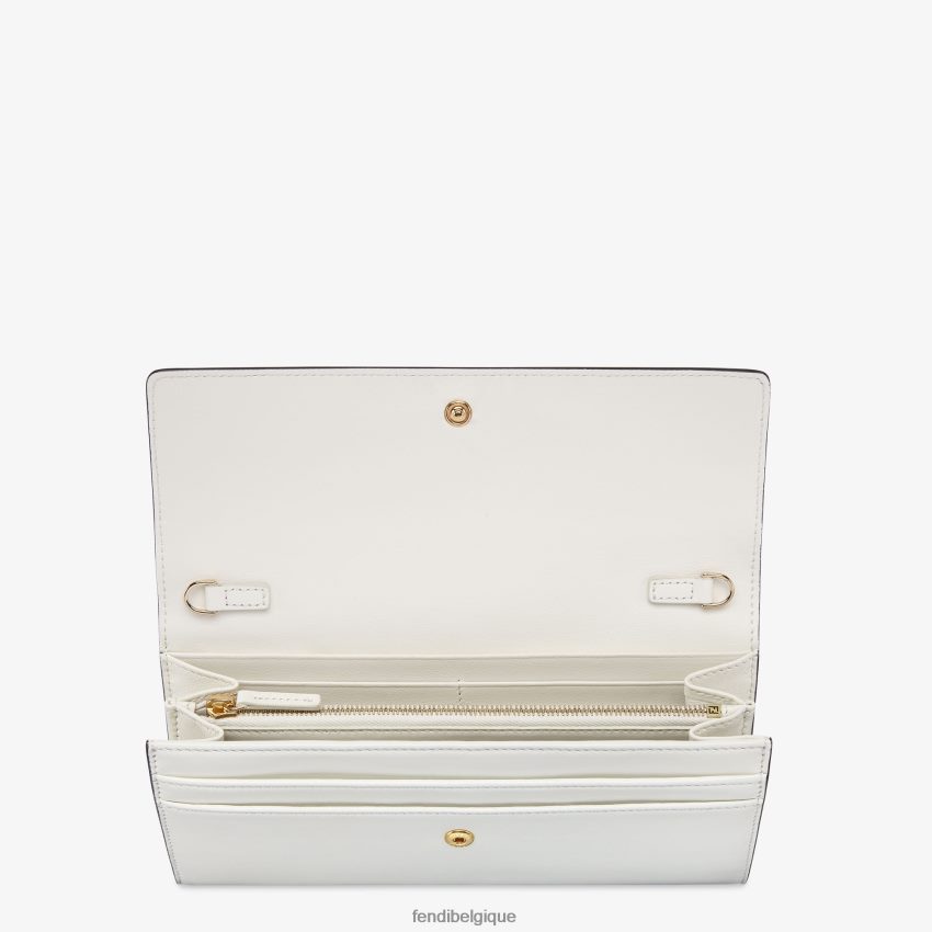accessoires Fendi portefeuille en cuir Roma blanc femmes 8X8J2J1540 Fendi Sac