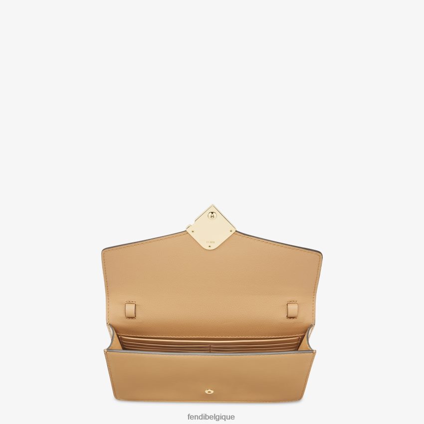 accessoires Fendi portefeuille en cuir Roma brun femmes 8X8J2J1512 Fendi Lunette De Soleil