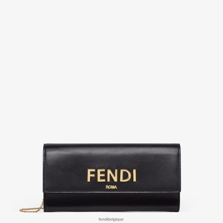 accessoires Fendi portefeuille en cuir Roma noir femmes 8X8J2J1443 Fendi Lunette De Soleil