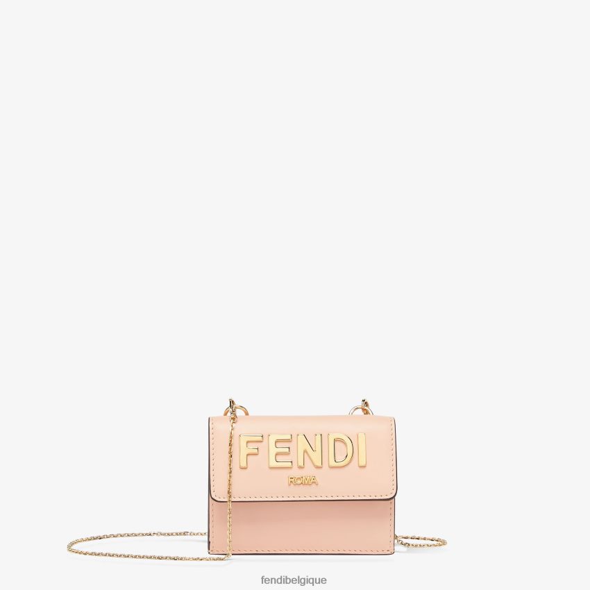 accessoires Fendi portefeuille en cuir Roma rose femmes 8X8J2J1538 Fendi Belgique