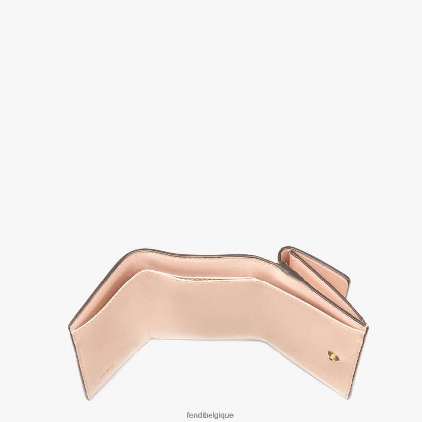 accessoires Fendi portefeuille en cuir Roma rose femmes 8X8J2J1538 Fendi Belgique