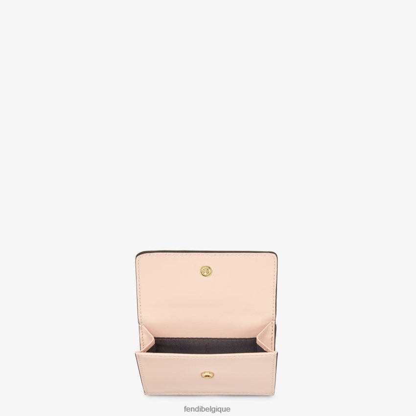 accessoires Fendi portefeuille en cuir Roma rose femmes 8X8J2J1538 Fendi Belgique