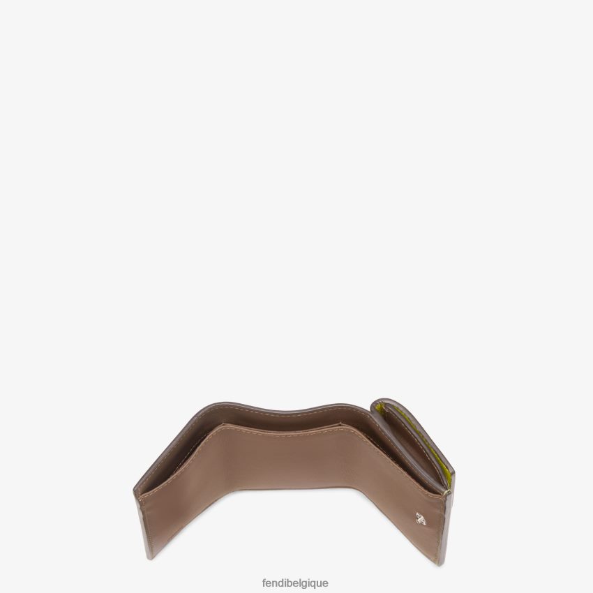 accessoires Fendi portefeuille en cuir acide vert femmes 8X8J2J1522 Fendi Sac