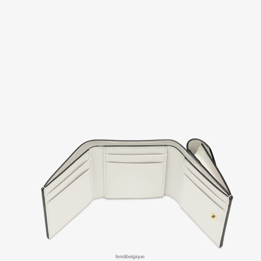 accessoires Fendi portefeuille en cuir bicolore et camélia rose femmes 8X8J2J1408 Fendi Sac