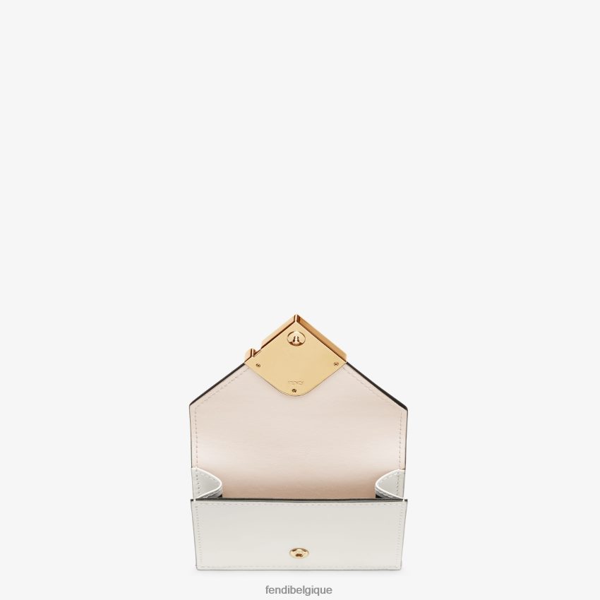 accessoires Fendi portefeuille en cuir bicolore et camélia rose femmes 8X8J2J1408 Fendi Sac