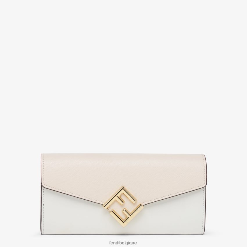 accessoires Fendi portefeuille en cuir bicolore et camélia rose femmes 8X8J2J1409 Fendi Belgique