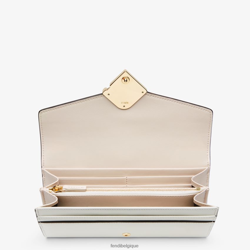 accessoires Fendi portefeuille en cuir bicolore et camélia rose femmes 8X8J2J1409 Fendi Belgique