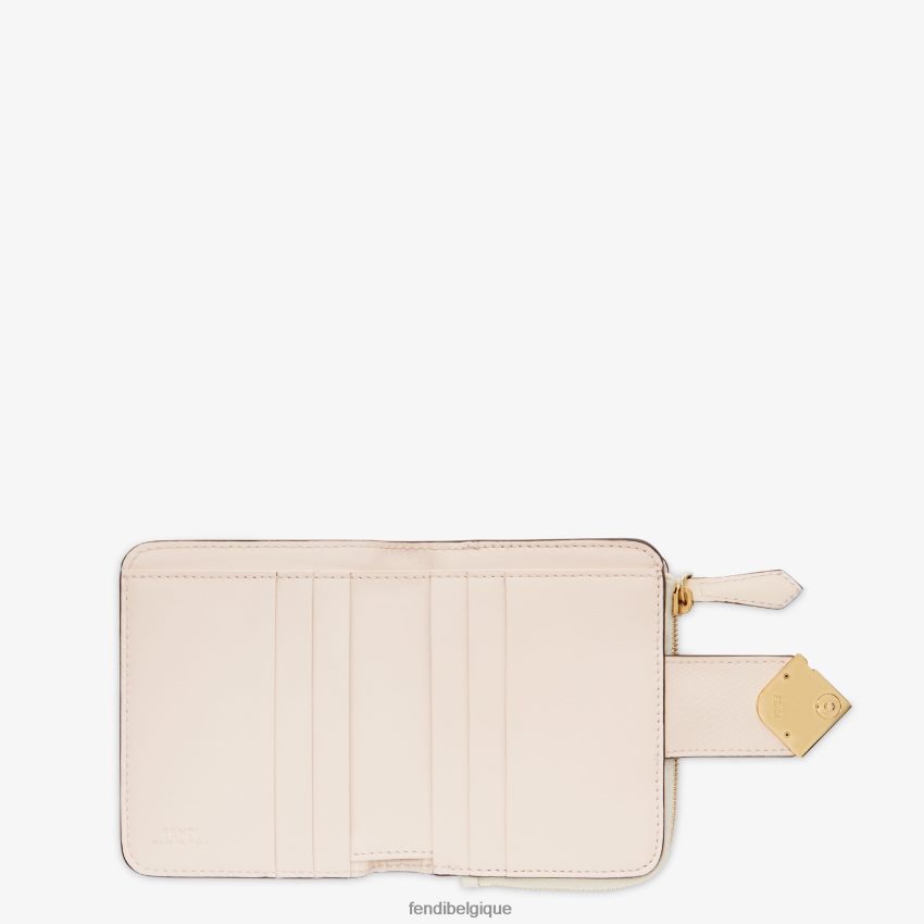 accessoires Fendi portefeuille en cuir bicolore et camélia rose femmes 8X8J2J1410 Fendi Lunette De Soleil