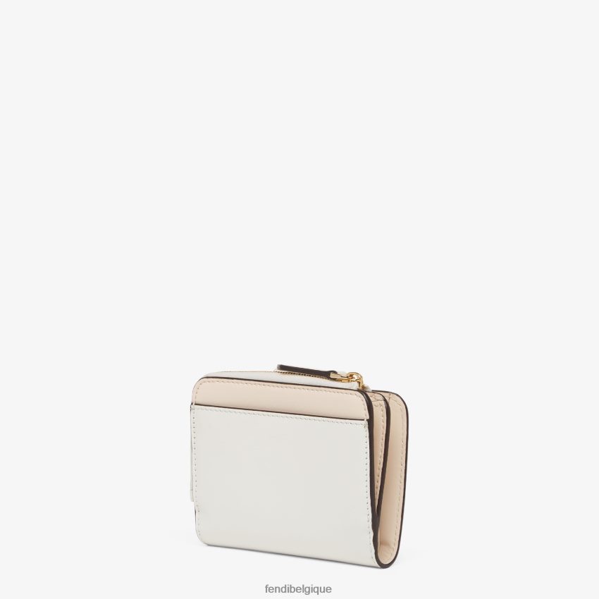 accessoires Fendi portefeuille en cuir bicolore et camélia rose femmes 8X8J2J1410 Fendi Lunette De Soleil