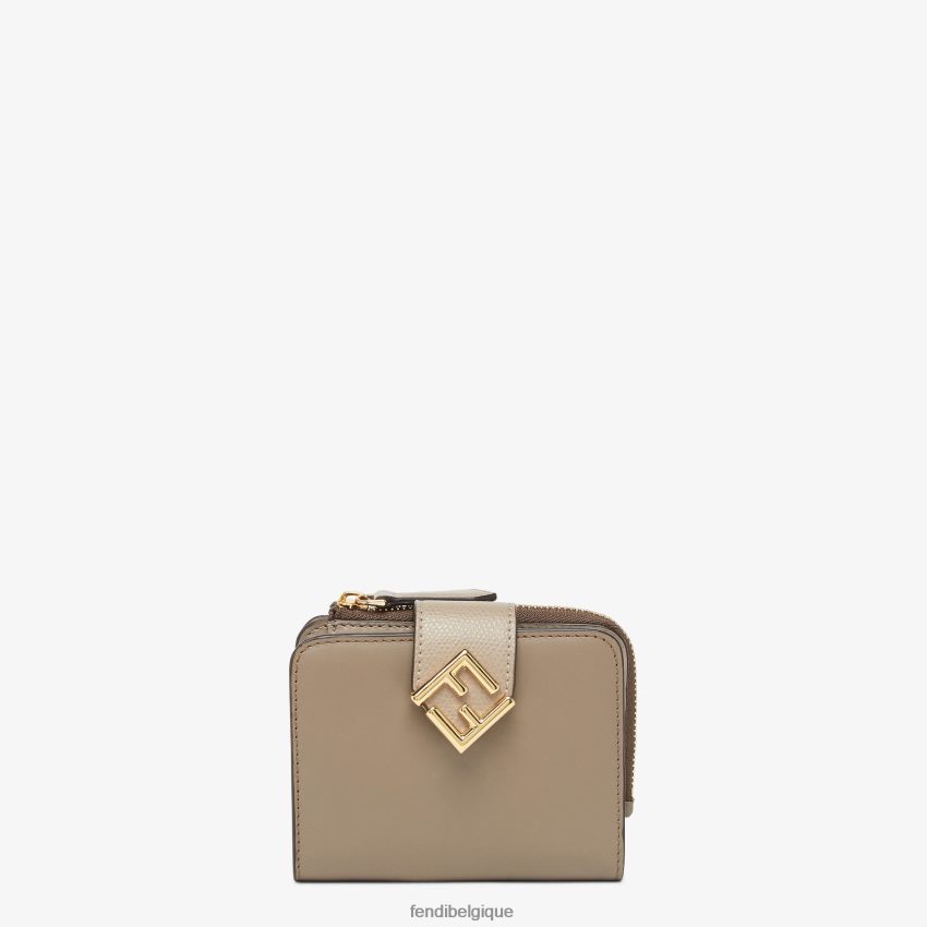 accessoires Fendi portefeuille en cuir bicolore et tourterelle blanc femmes 8X8J2J1508 Fendi Belgique