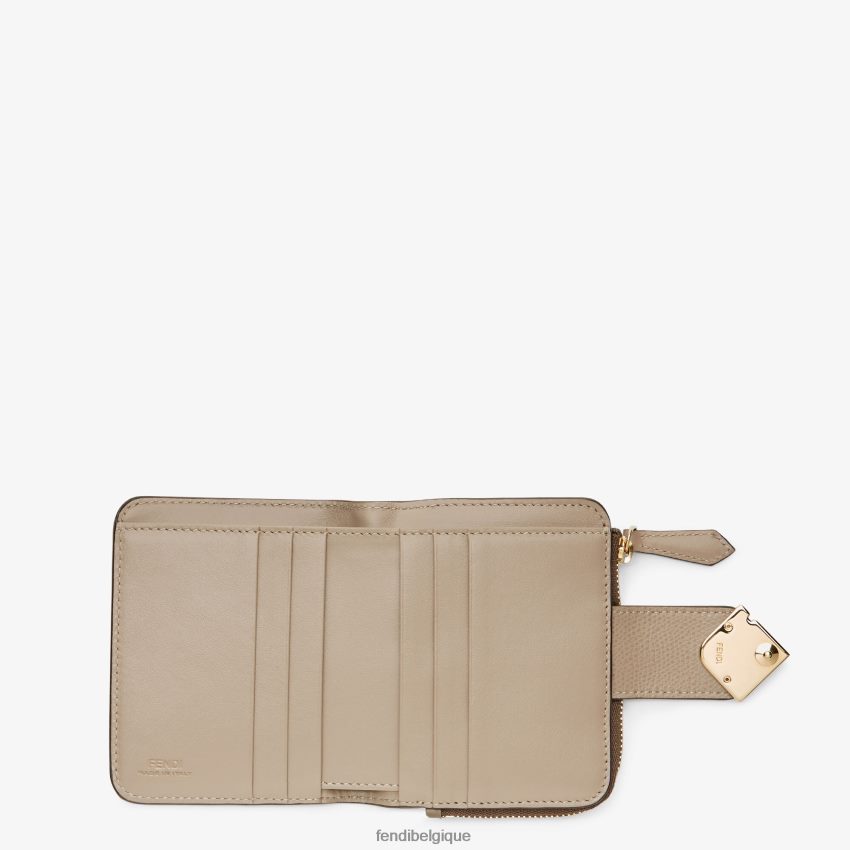 accessoires Fendi portefeuille en cuir bicolore et tourterelle blanc femmes 8X8J2J1508 Fendi Belgique