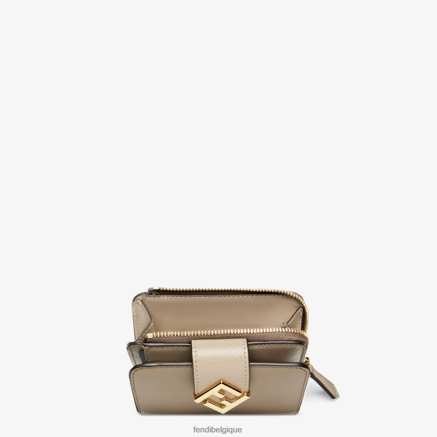 accessoires Fendi portefeuille en cuir bicolore et tourterelle blanc femmes 8X8J2J1508 Fendi Belgique