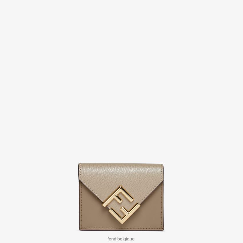 accessoires Fendi portefeuille en cuir bicolore et tourterelle blanc femmes 8X8J2J1513 Fendi Sac