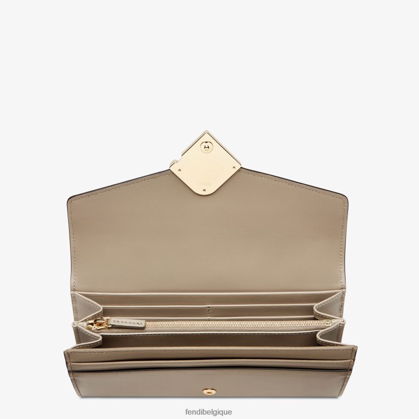 accessoires Fendi portefeuille en cuir bicolore et tourterelle blanc femmes 8X8J2J1515 Fendi Lunette De Soleil