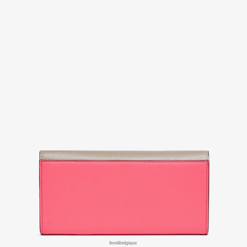 accessoires Fendi portefeuille en cuir bicolore et tourterelle rose femmes 8X8J2J1465 Fendi Sac