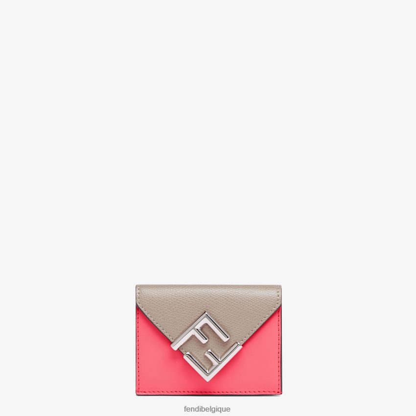 accessoires Fendi portefeuille en cuir bicolore et tourterelle rose femmes 8X8J2J1471 Fendi Sac