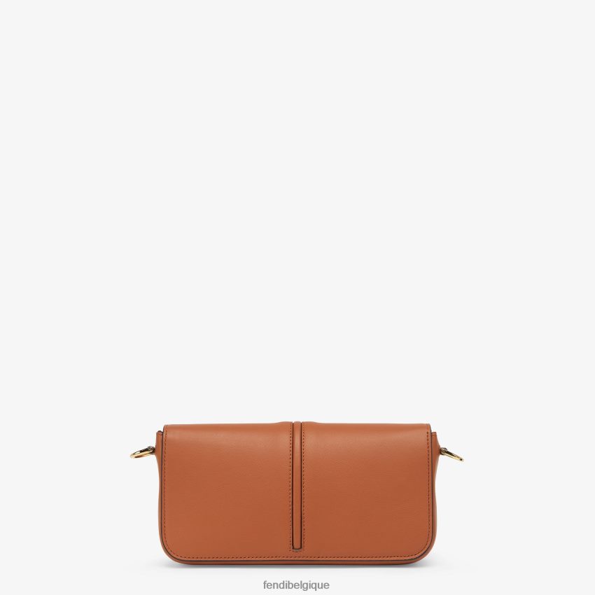 accessoires Fendi portefeuille en cuir à chaîne avec graphisme brun femmes 8X8J2J1416 Fendi Lunette De Soleil