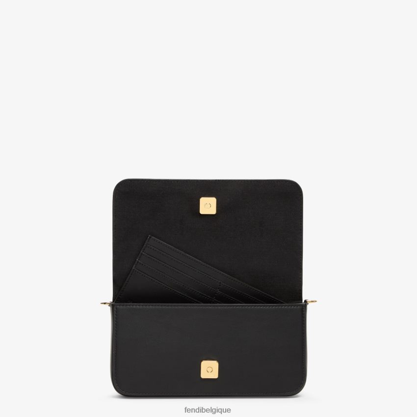accessoires Fendi portefeuille en cuir à chaîne avec graphisme noir femmes 8X8J2J1417 Fendi Sac
