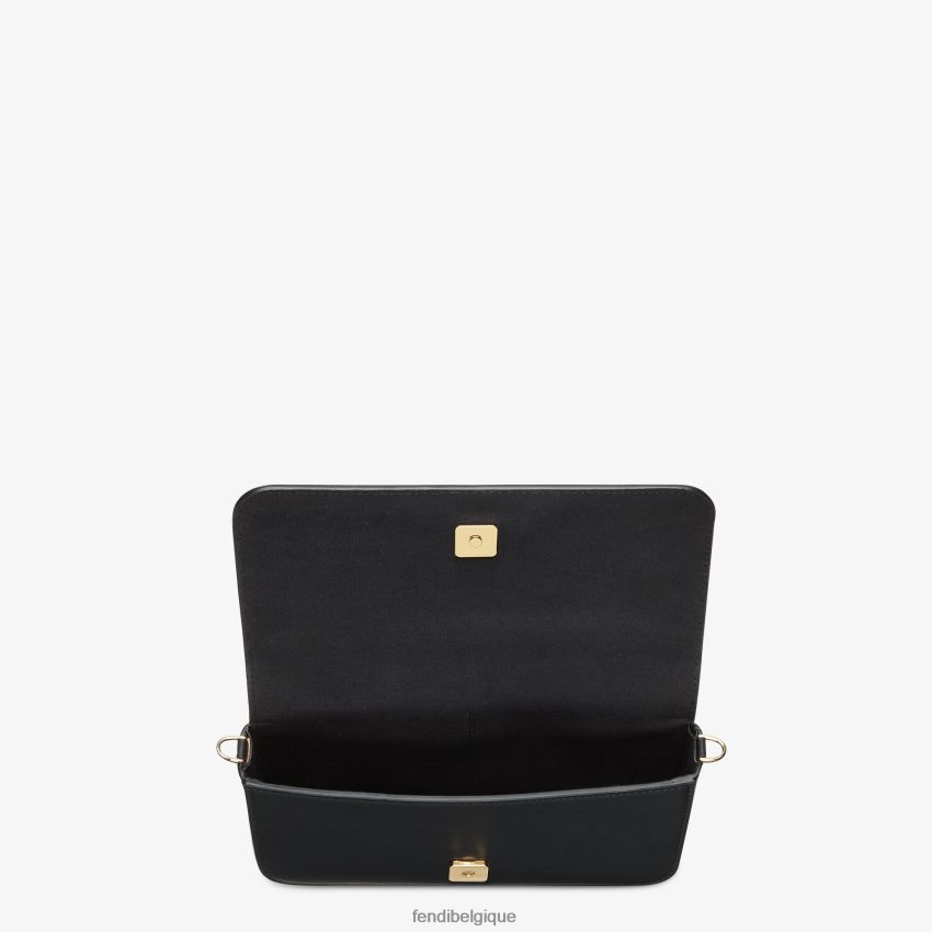 accessoires Fendi portefeuille en cuir à chaîne avec graphisme noir femmes 8X8J2J1417 Fendi Sac