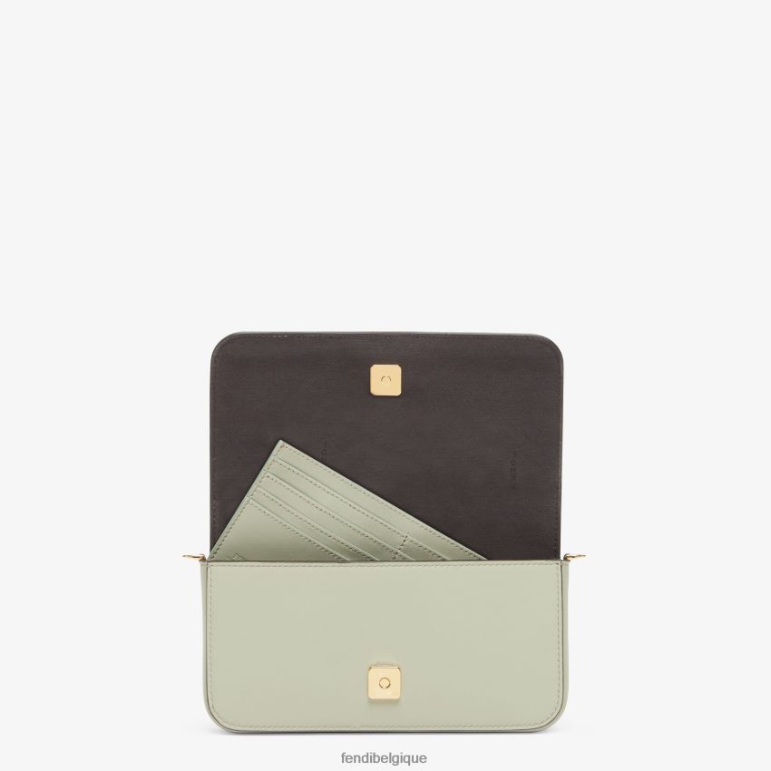 accessoires Fendi portefeuille en cuir à chaîne avec graphisme vert femmes 8X8J2J1436 Fendi Belgique