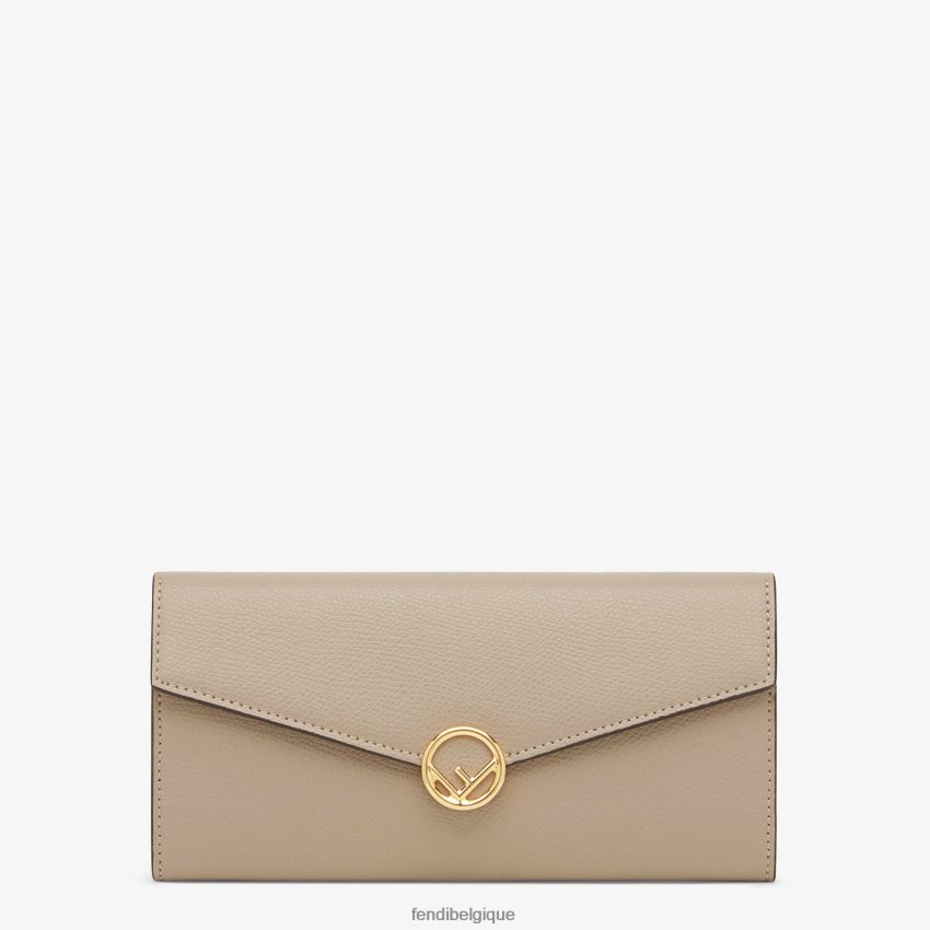 accessoires Fendi portefeuille en cuir continental brun femmes 8X8J2J1449 Fendi Lunette De Soleil