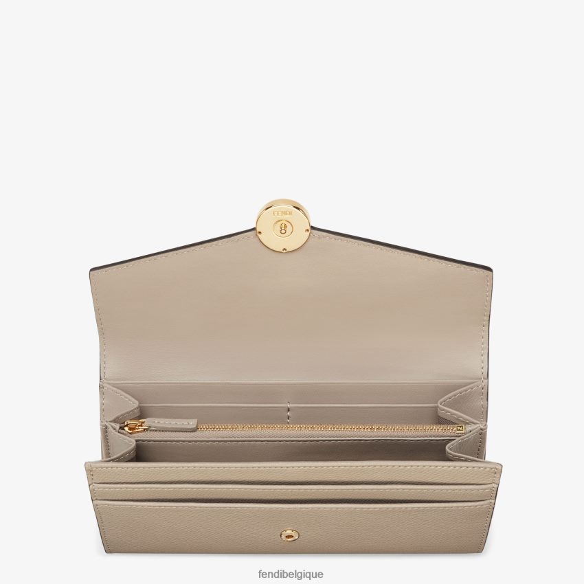 accessoires Fendi portefeuille en cuir continental brun femmes 8X8J2J1449 Fendi Lunette De Soleil