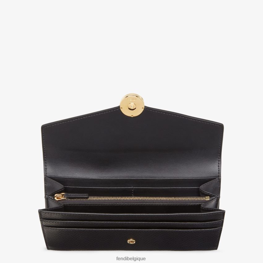 accessoires Fendi portefeuille en cuir continental noir femmes 8X8J2J1446 Fendi Lunette De Soleil