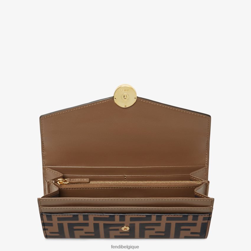 accessoires Fendi portefeuille en cuir continental noir femmes 8X8J2J1600 Fendi Sac