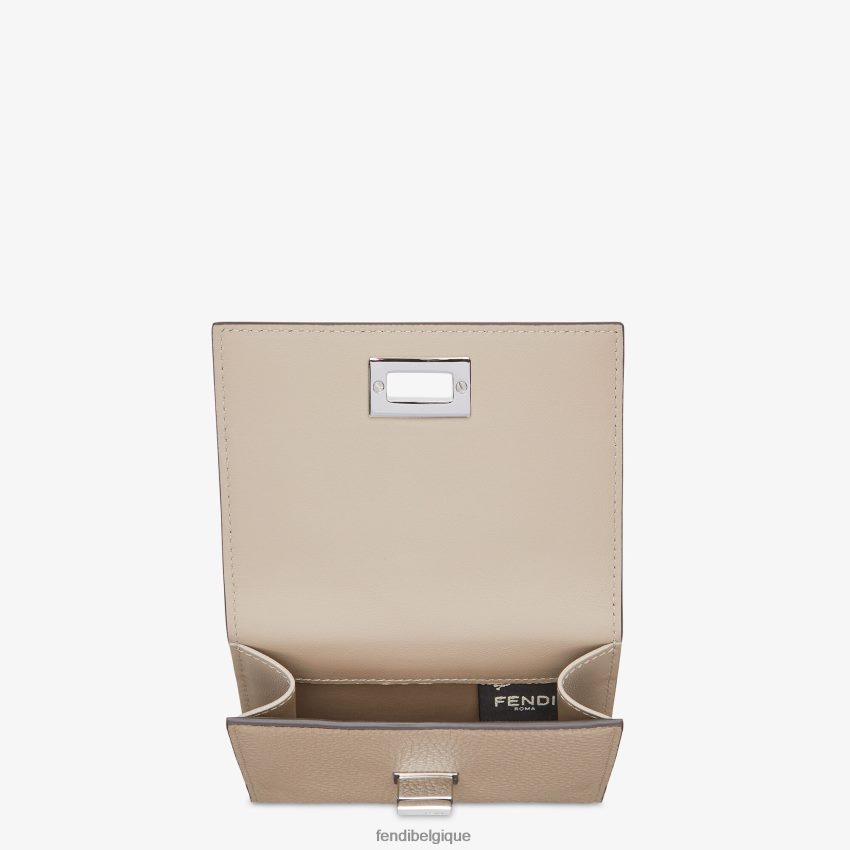 accessoires Fendi portefeuille en cuir coucou beige femmes 8X8J2J1569 Fendi Lunette De Soleil