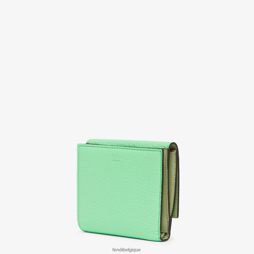 accessoires Fendi portefeuille en cuir coucou vert femmes 8X8J2J1485 Fendi Lunette De Soleil