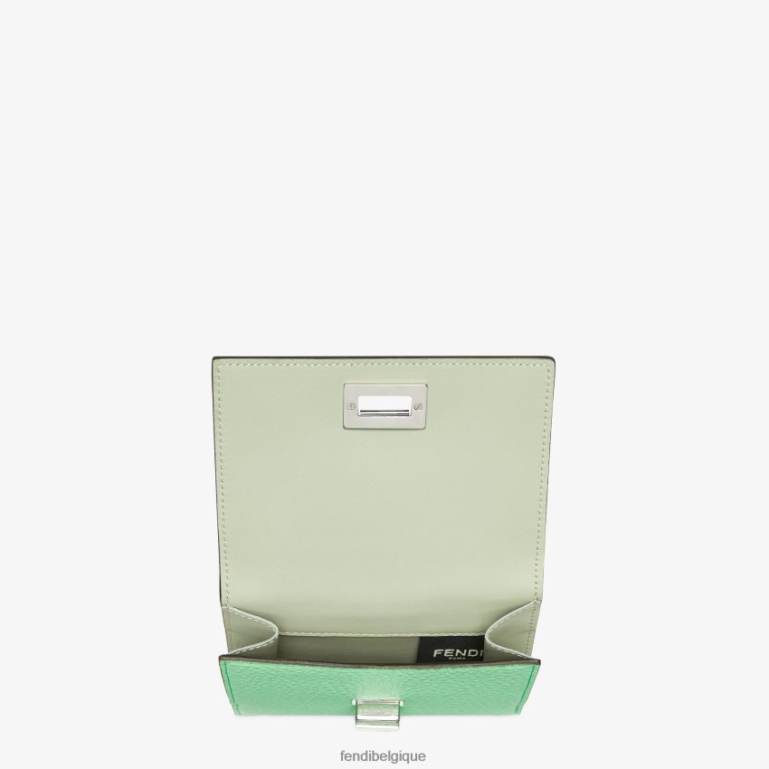 accessoires Fendi portefeuille en cuir coucou vert femmes 8X8J2J1485 Fendi Lunette De Soleil
